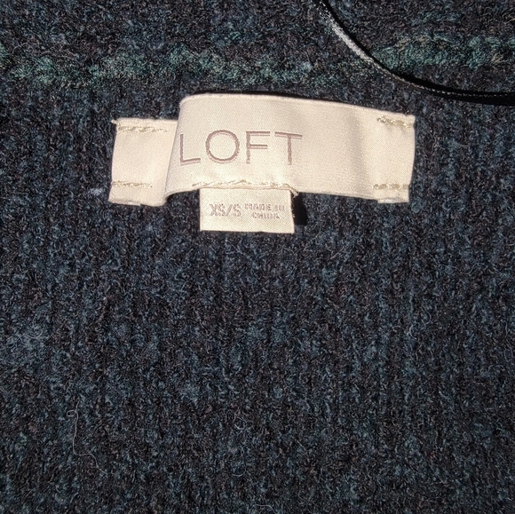 LOFT Sleeveless Cardigan Size XS/S Green/Black - Picture 4 of 8